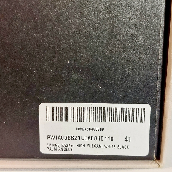 Host Pick🔥Palm Angels white fringe basket high vulcanized sneakers, EU41, NWT - Picture 12 of 13